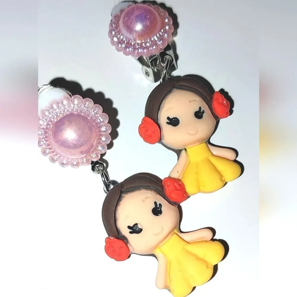 Beautiful fashion clip-on kids earrings